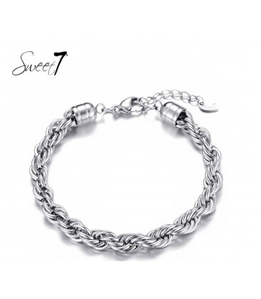 Sweet7 zilverkleurige stainless steel armband