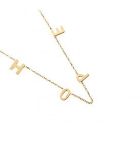 Goudkleurige ketting met letters HOPE