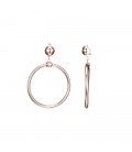 Rose gold oorclips met ronde hanger