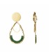 Goudkleurige Oorclips met Groene Hanger - Must-have Fashion Accessoire