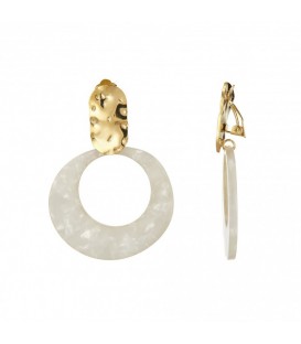 Stijlvolle Witte Oorclips met Goud - Perfecte Accessoire