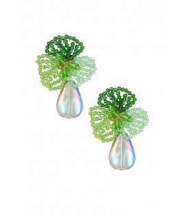 Koop Blauwe Oorhangers met Groene Kralen | Modieuze Sieraden Online