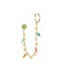 Goudkleurige Dubbele Oorhangers met Glas Kralen - Trendy Accessoires