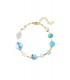 Goudkleurige armband met blauwe kralen - Glamour voor elke outfit