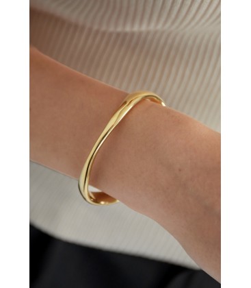 Zilverkleurige bangle armband