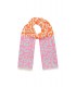 Oranje met roze winter sjaal met print