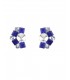 Oorclips met heldere strass en blauwe steentjes