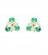 Oorclips met groene en heldere strass steentjes