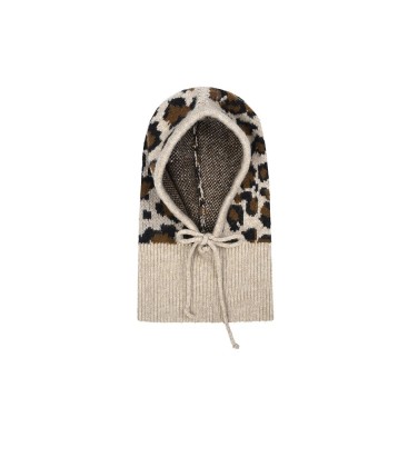 Beige balaclave met panter print